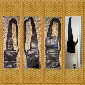 Dark Brown Leather Crossbody Bag